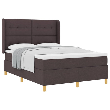 Box spring seng med hovedgærde Mørk Brun 140 x 190 cm Stof