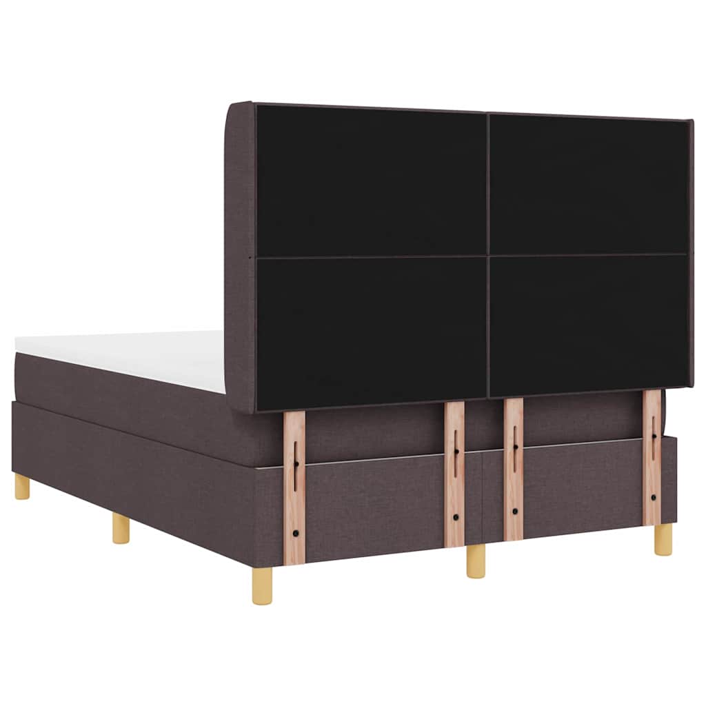 Box spring seng med madras Mørk Brun 140 x 190 cm Stof