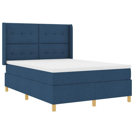 Box spring seng med hovedgærde Blå 140 x 190 cm Stof