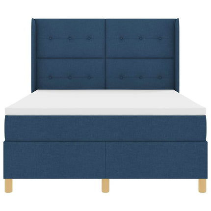 Box spring seng med hovedgærde Blå 140 x 190 cm Stof