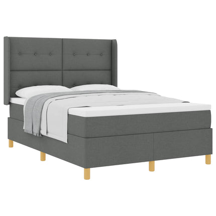 Box spring seng med hovedgærde Mørkegrå 140 x 200 cm Stof
