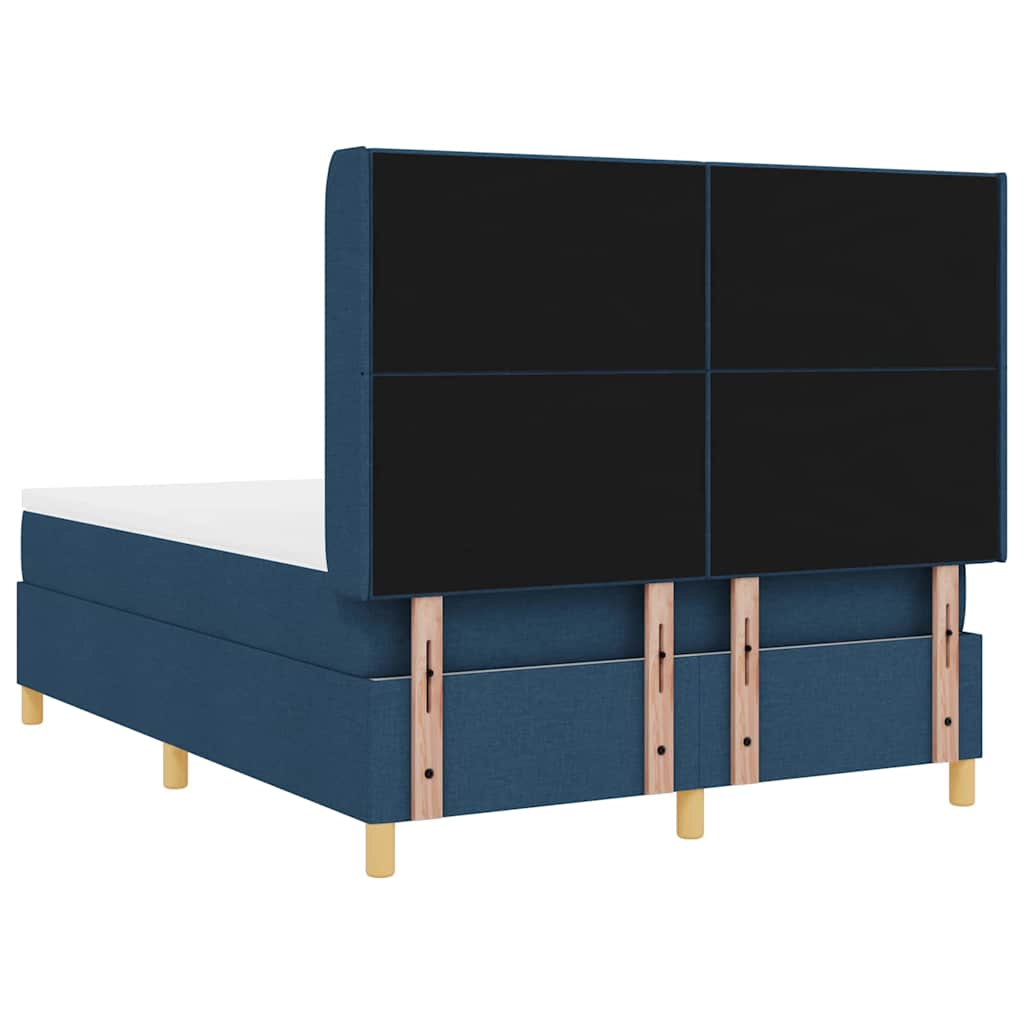 Box spring seng med madras med hovedgærde Blå 140 x 200 cm Stof
