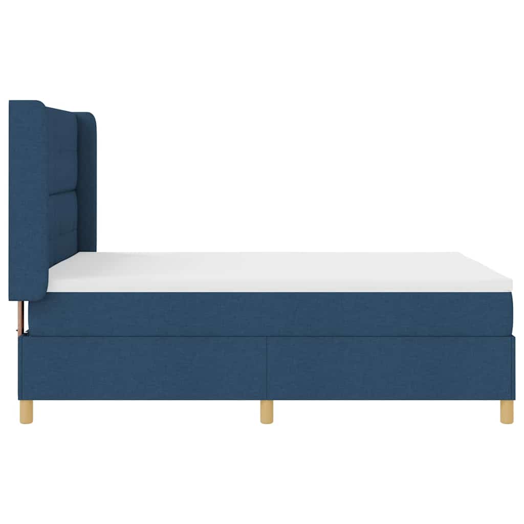 Box spring seng med madras med hovedgærde Blå 140 x 200 cm Stof