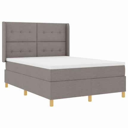 Box spring seng med hovedgærde Gråbrun 160 x 200 cm Stof