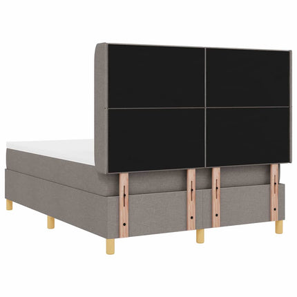 Box spring seng med hovedgærde Gråbrun 160 x 200 cm Stof