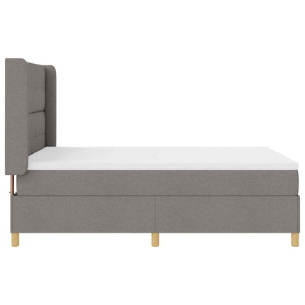 Box spring seng med hovedgærde Gråbrun 160 x 200 cm Stof