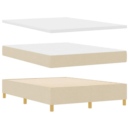 Box spring seng med hovedgærde Creme 160 x 200 cm Stof