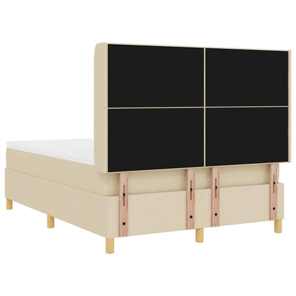 Box spring seng med hovedgærde Creme 160 x 200 cm Stof