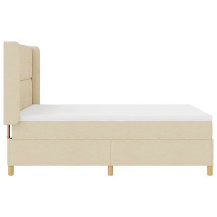 Box spring seng med hovedgærde Creme 160 x 200 cm Stof