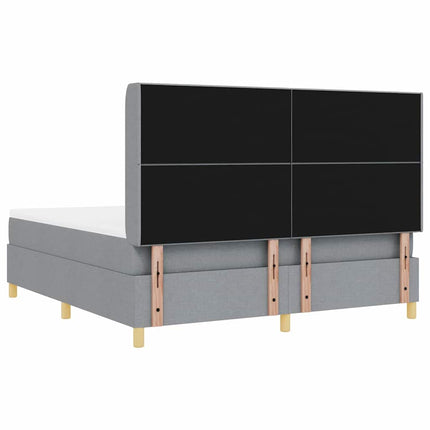 Box spring seng med hovedgærde Lysegrå 180 x 200 cm Stof