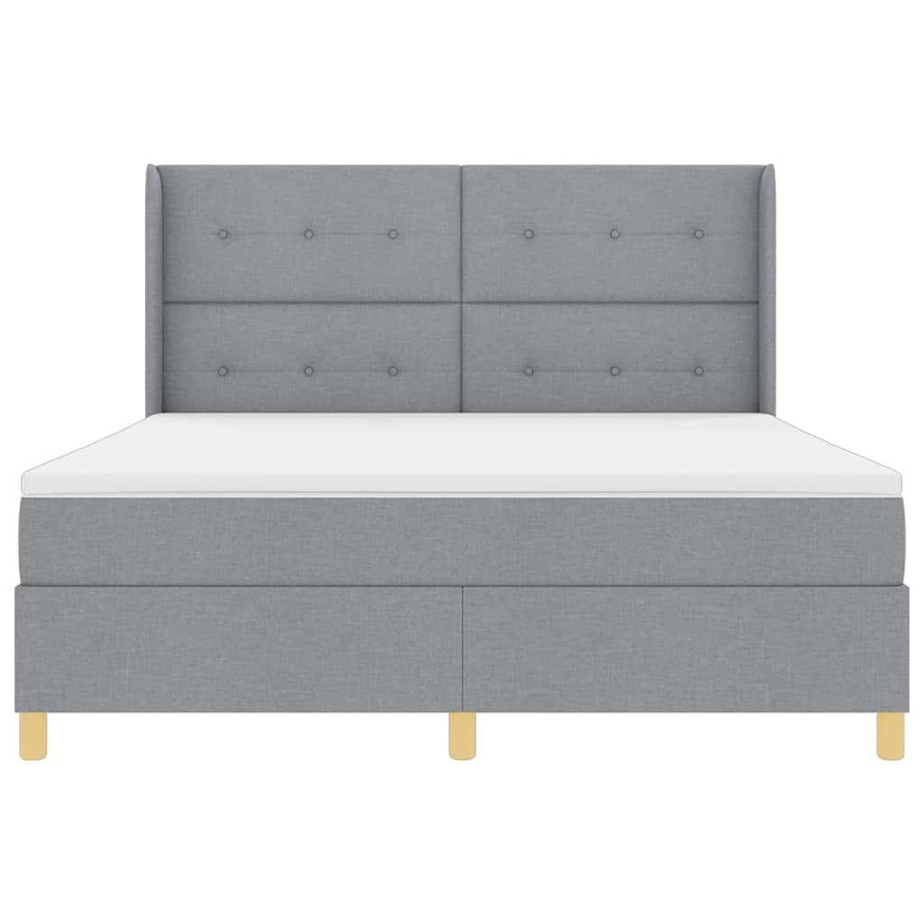 Box spring seng med madras Lysegrå 180 x 200 cm Stof