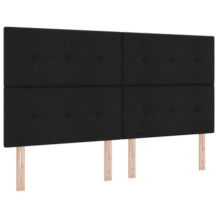 Box spring seng med hovedgærde Sort 180 x 200 cm Stof