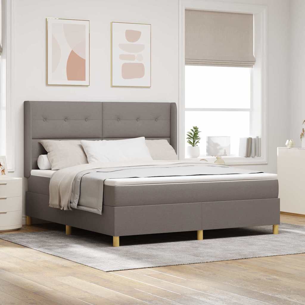 Box spring seng med hovedgrde Grbrun 180 x 200 cm Stof