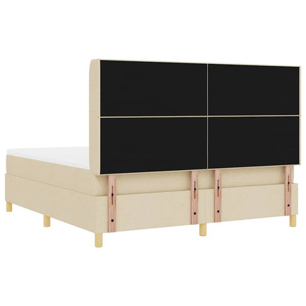 Box spring seng med hovedgærde Creme 180 x 200 cm Stof