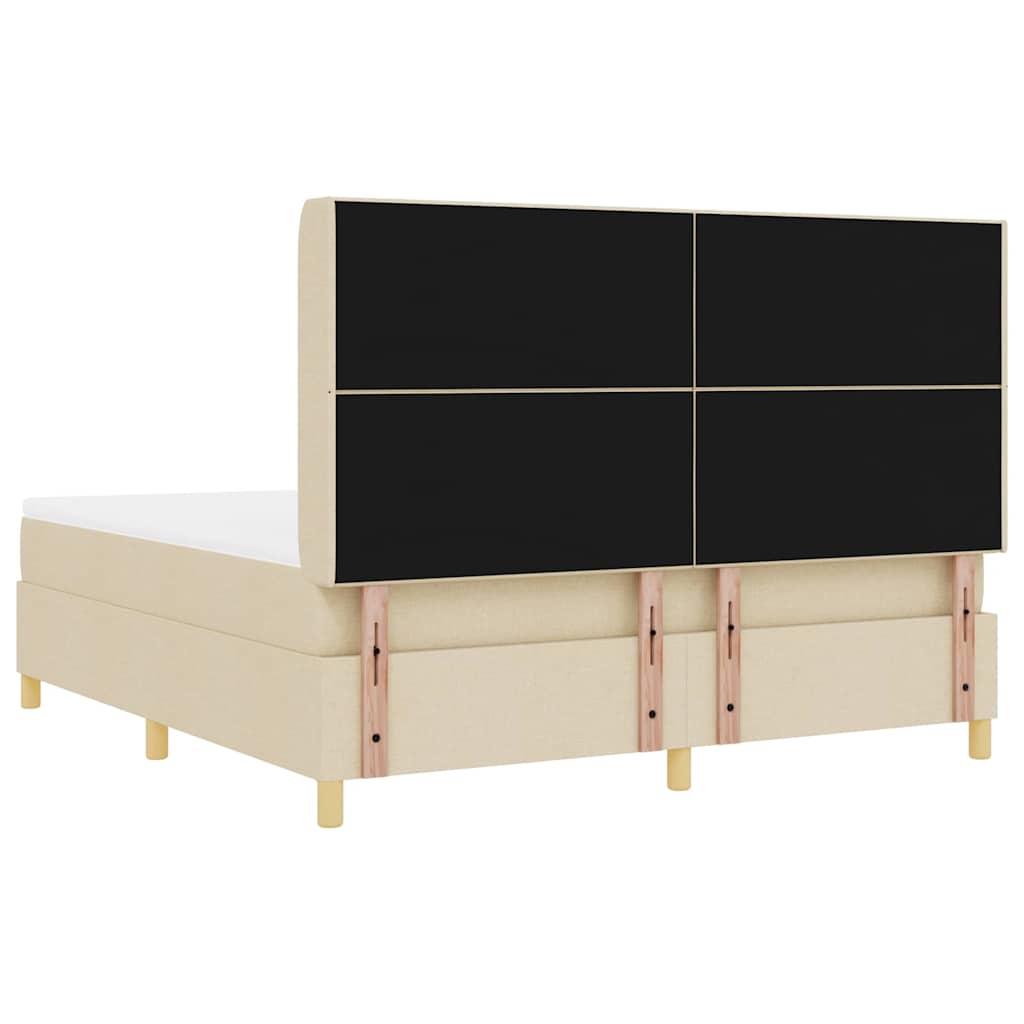 Box spring seng med madras Creme 180 x 200 cm Stof