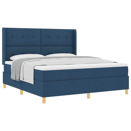 Box spring seng med hovedgærde Blå 180 x 200 cm Stof