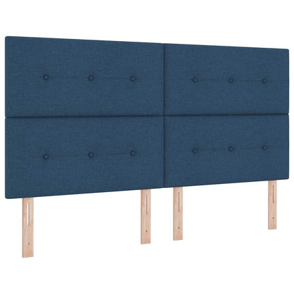 Box spring seng med hovedgærde Blå 180 x 200 cm Stof