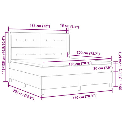 Box spring seng med hovedgærde Blå 180 x 200 cm Stof