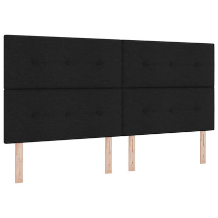 Box spring seng med hovedgærde Sort 200 x 200 cm Stof