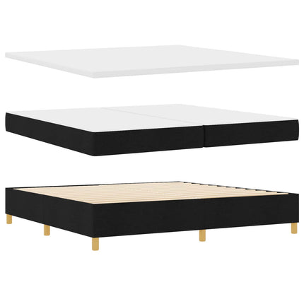 Box spring seng med hovedgærde Sort 200 x 200 cm Stof