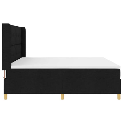 Box spring seng med hovedgærde Sort 200 x 200 cm Stof
