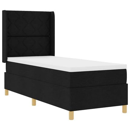 Box spring seng med hovedgærde Sort 80 x 200 cm Stof
