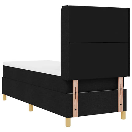 Box spring seng med hovedgærde Sort 80 x 200 cm Stof