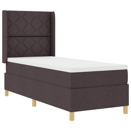 Box spring seng med hovedgærde Mørk Brun 80 x 200 cm Stof