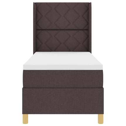 Box spring seng med hovedgærde Mørk Brun 80 x 200 cm Stof