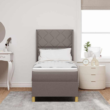 Box spring seng med hovedgærde Gråbrun 80 x 200 cm Stof