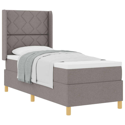Box spring seng med hovedgærde Gråbrun 80 x 200 cm Stof