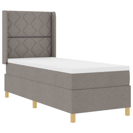 Box spring seng med hovedgærde Gråbrun 80 x 200 cm Stof