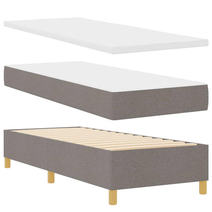 Box spring seng med hovedgærde Gråbrun 80 x 200 cm Stof