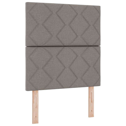 Box spring seng med hovedgærde Gråbrun 80 x 200 cm Stof