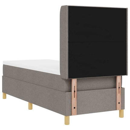 Box spring seng med hovedgærde Gråbrun 80 x 200 cm Stof