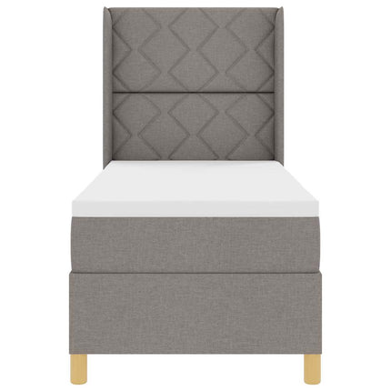 Box spring seng med hovedgærde Gråbrun 80 x 200 cm Stof