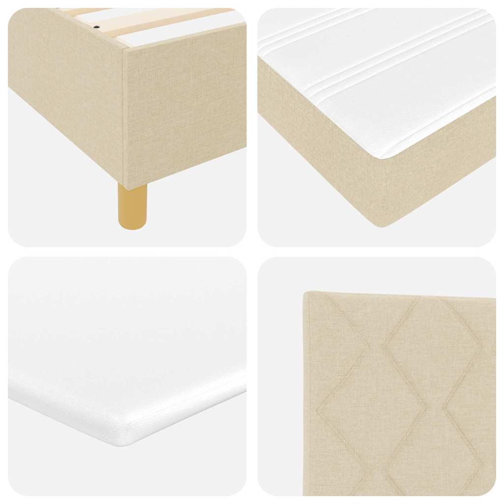 Box spring seng med madras Creme 100 x 200 cm Stof