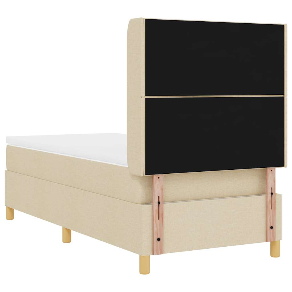 Box spring seng med madras Creme 100 x 200 cm Stof