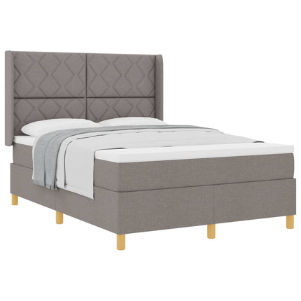 Box spring seng med hovedgærde Gråbrun 160 x 200 cm Stof