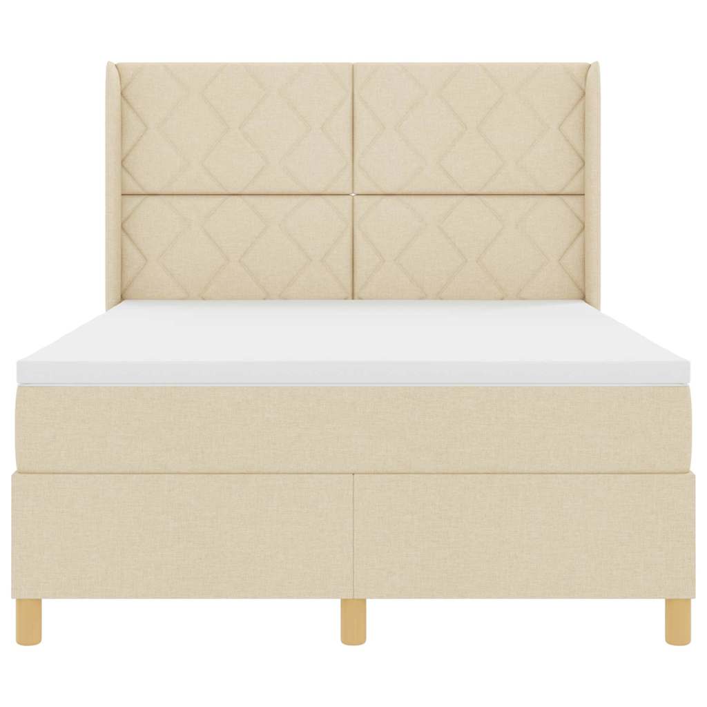 Box spring seng med madras Creme 160 x 200 cm Stof