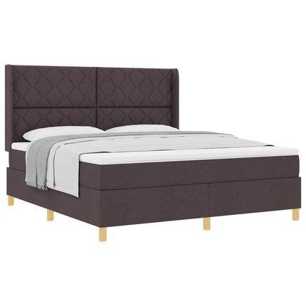 Box spring seng med hovedgærde Mørk Brun 180 x 200 cm Stof