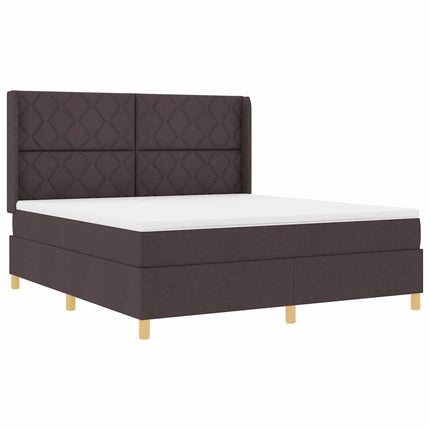Box spring seng med hovedgærde Mørk Brun 180 x 200 cm Stof