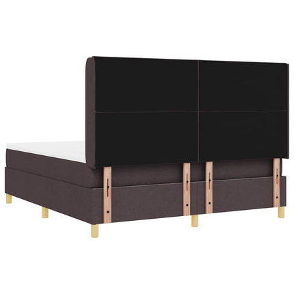 Box spring seng med hovedgærde Mørk Brun 180 x 200 cm Stof