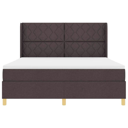 Box spring seng med hovedgærde Mørk Brun 180 x 200 cm Stof