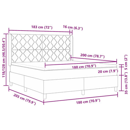 Box spring seng med hovedgærde Mørk Brun 180 x 200 cm Stof