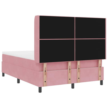 Box spring seng med madras Lyserød 140 x 200 cm Fløjl