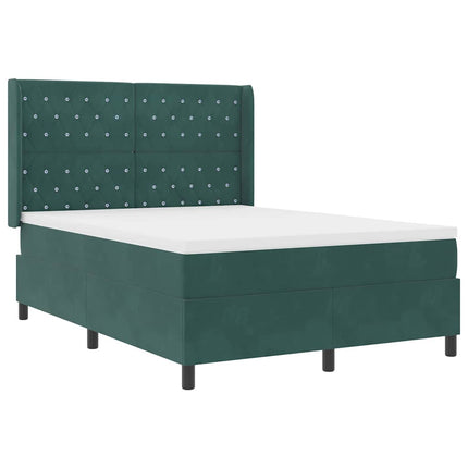 Box spring seng med madras Mørkegrøn 160 x 200 cm Fløjl