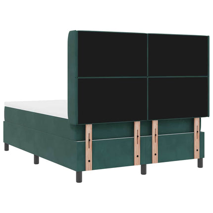 Box spring seng med madras Mørkegrøn 160 x 200 cm Fløjl