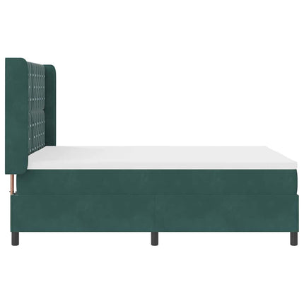 Box spring seng med madras Mørkegrøn 160 x 200 cm Fløjl