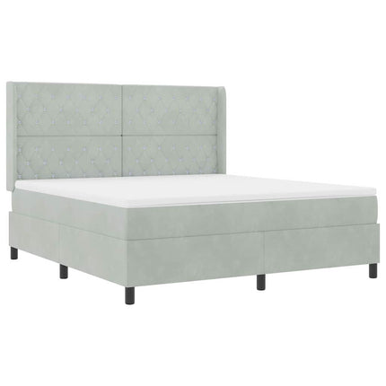 Box spring seng med madras Lysegrå 180 x 200 cm Fløjl